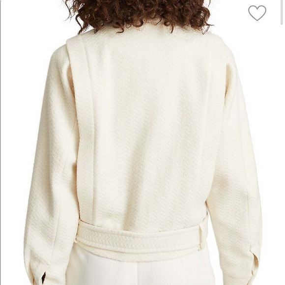 New Reiss Clara short biker jacket 10 ivory nwot - Picture 3 of 11